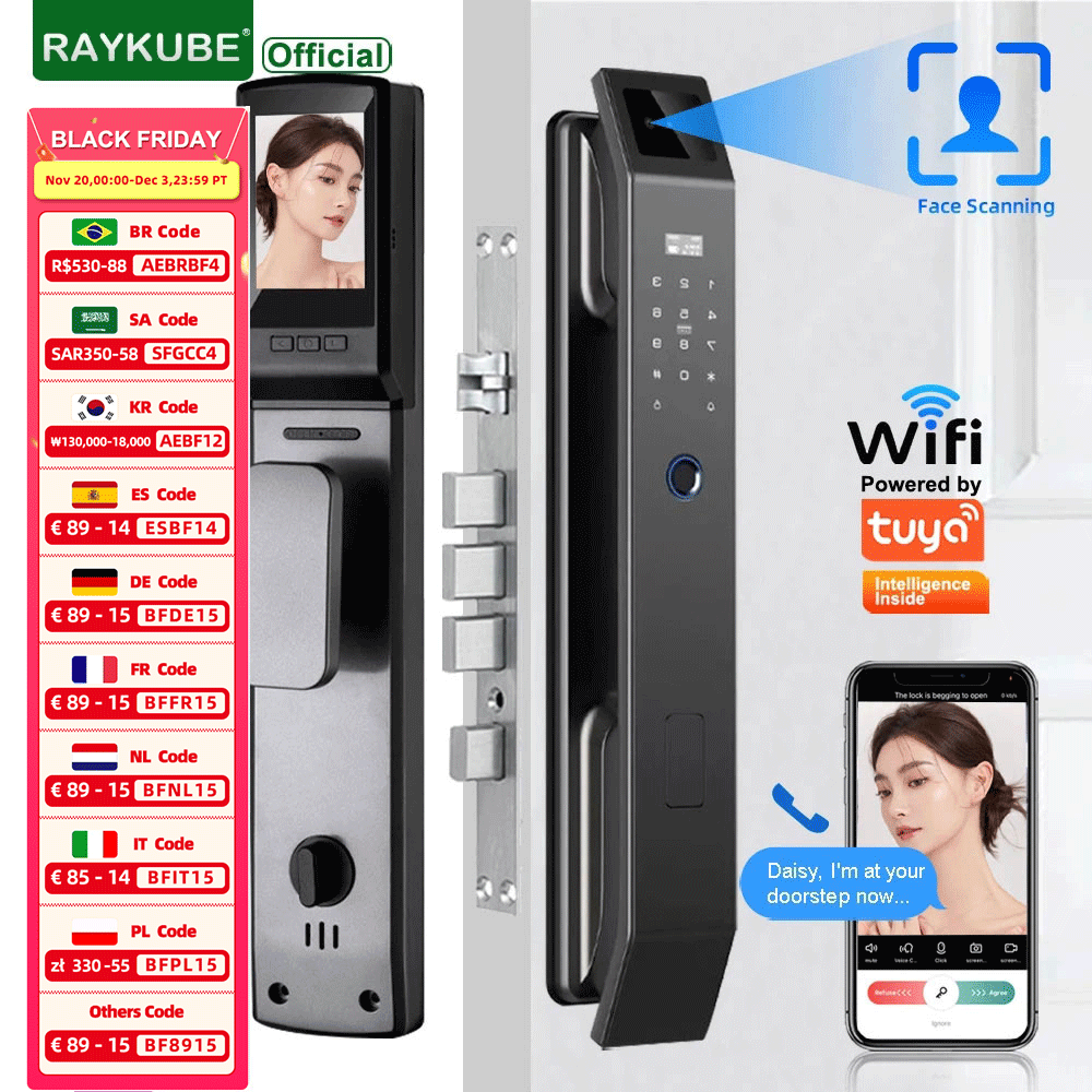 Smart Home Door Lock - RAYKUBE DF14 Tuya WiFi Cyfrowy Zamek