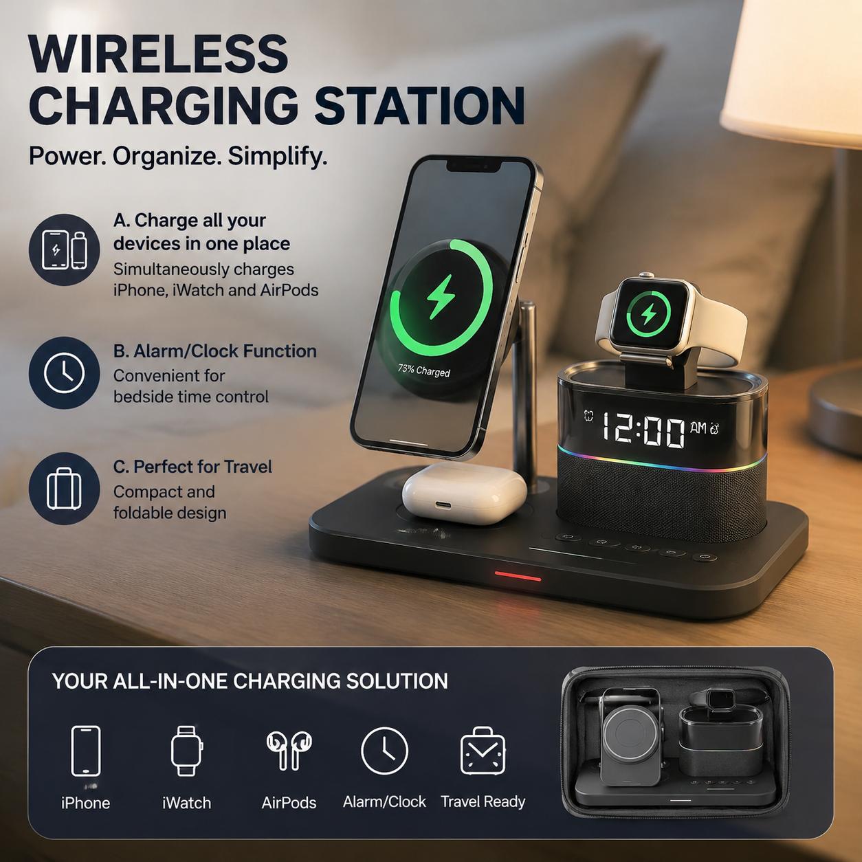 Smart Home Devices - Magnetyczna bezprzewodowa stacja ładująca do telefonów